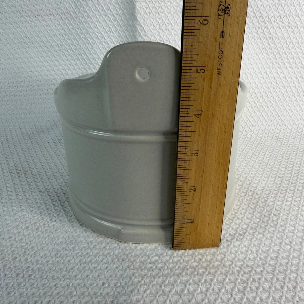 Vintage Pfaltzgraff Yorktowne Salt Cellar Box Crock with Lid Gray Blue Stoneware